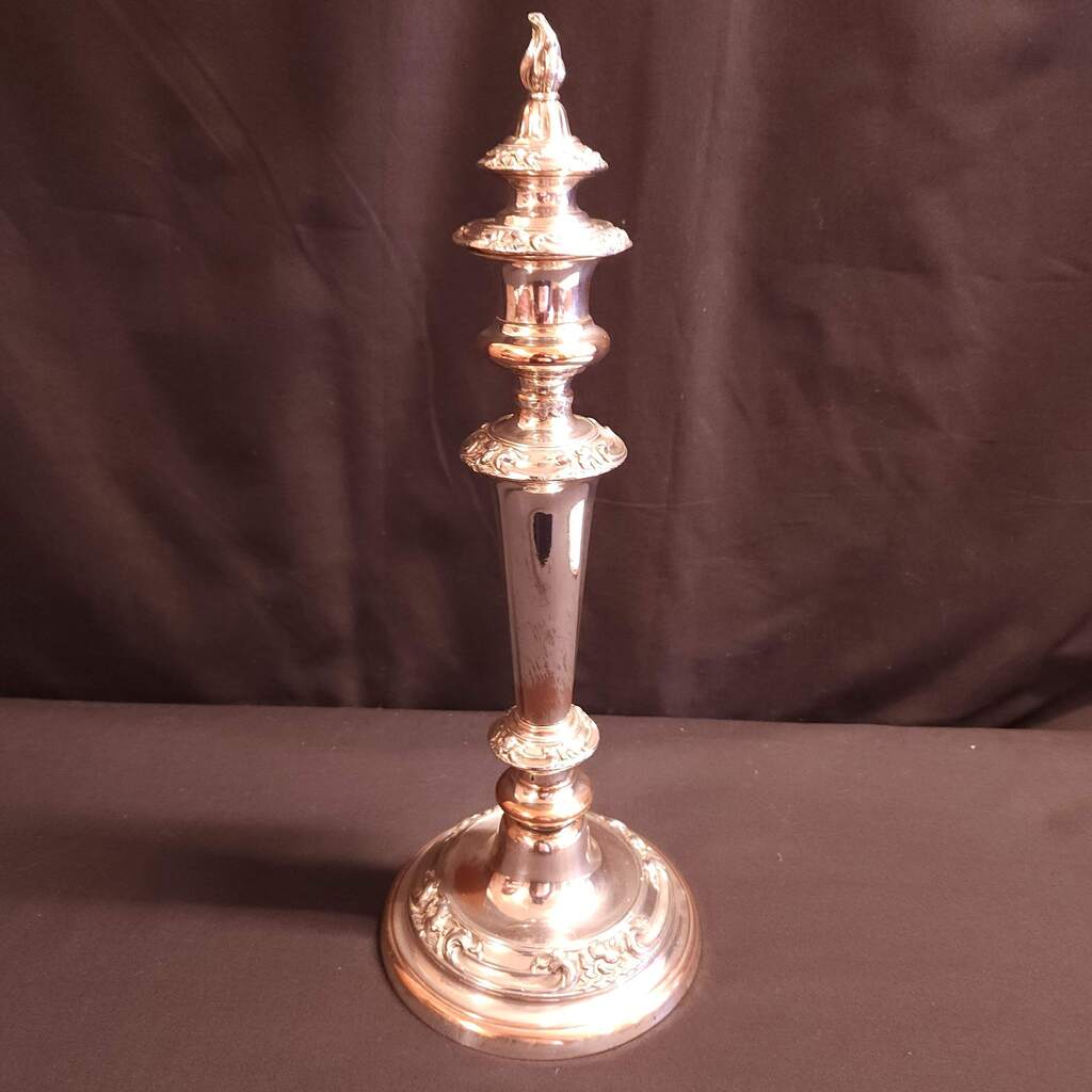 Victorian Silverplate Candlestick with Snuffer
