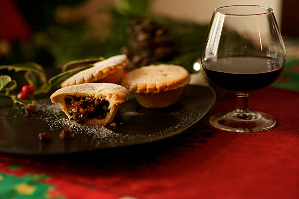 Glass of
                                mulled wine and mincepies